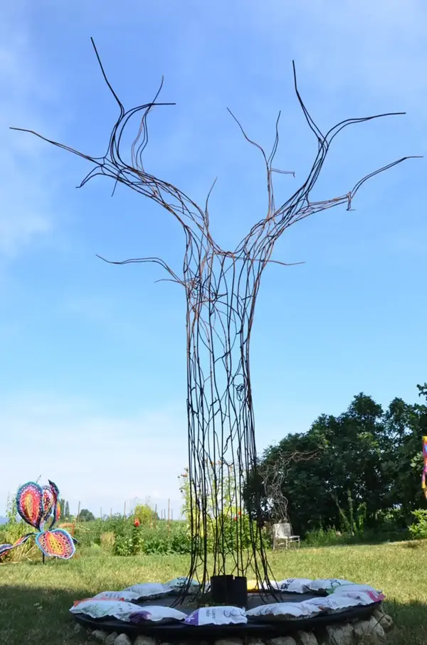 Arbre à palabres, sculpture monumentale acier, art sacré, spiritualité, sculpteur contemporain, enzo graftieaux